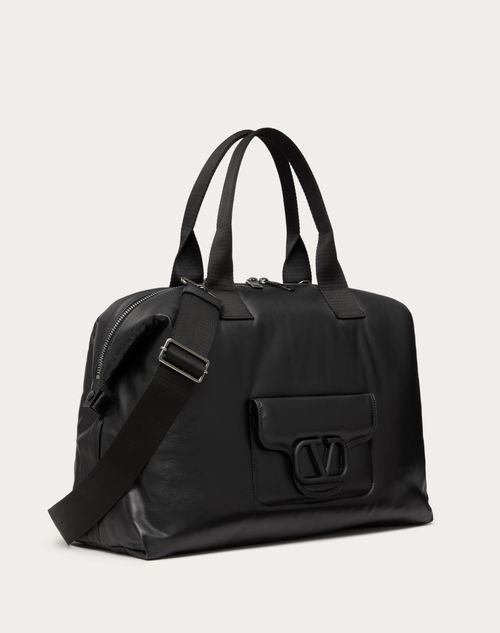 Valentino Garavani - Sac De Voyage Valentino Garavani Noir En Cuir Nappa - Noir - Homme - Cabas