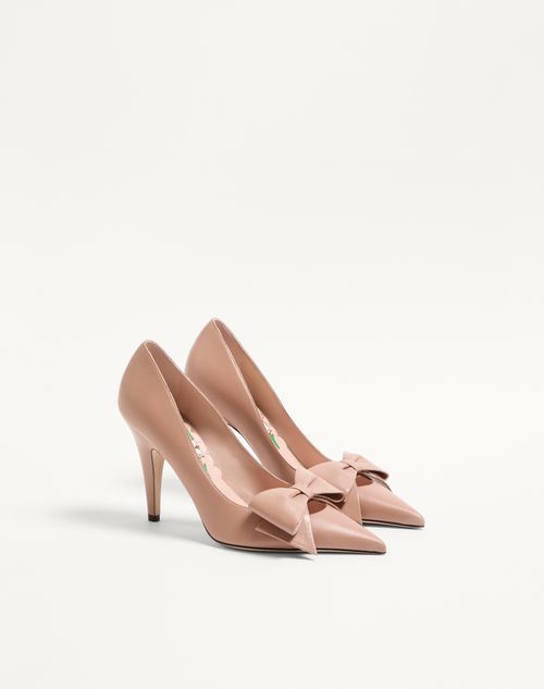Valentino Garavani - Bowow Pump In Kidskin 100mm - Rose Cannelle - Woman - Pumps
