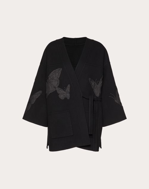 Valentino - Embroidered Compact Drap Kimono - Black - Woman - Woman Ready To Wear Sale