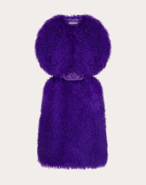 Valentino - Manteau En Peau De Mouton - Violet - Femme - Vestes Et Manteaux