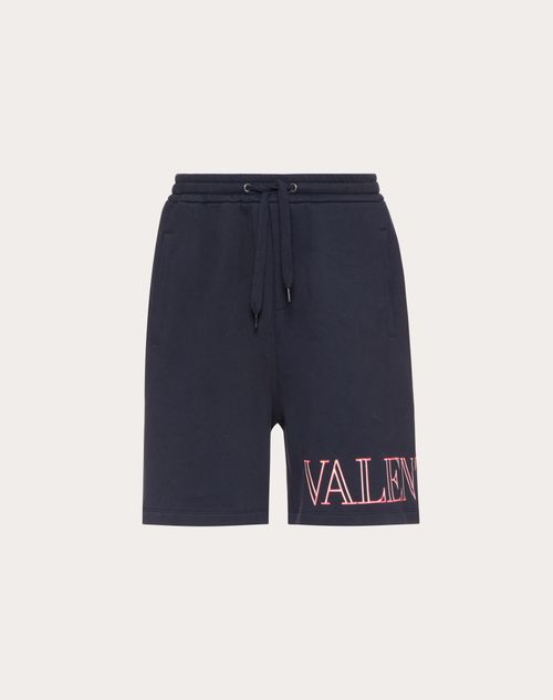 Valentino - Bermuda Shorts With Valentino Neon Universe Print - Navy/multicolor - Man - Man Ready To Wear Sale