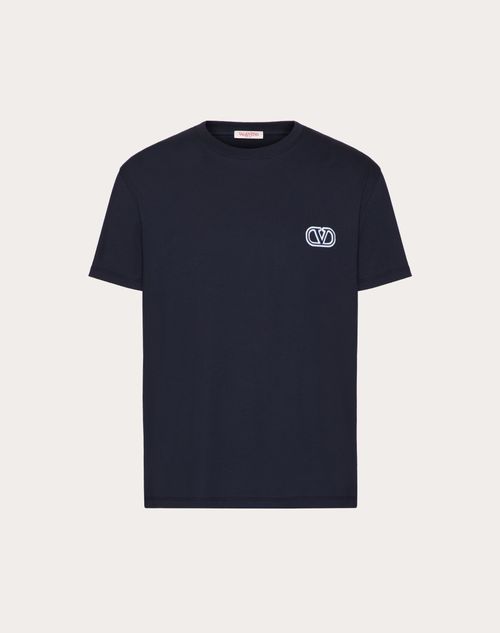 Vロゴ シグネチャーパッチ コットン Tシャツ for メンズ インチ Vロゴ シグネチャーパッチ コットン Tシャツ for メンズ インチ