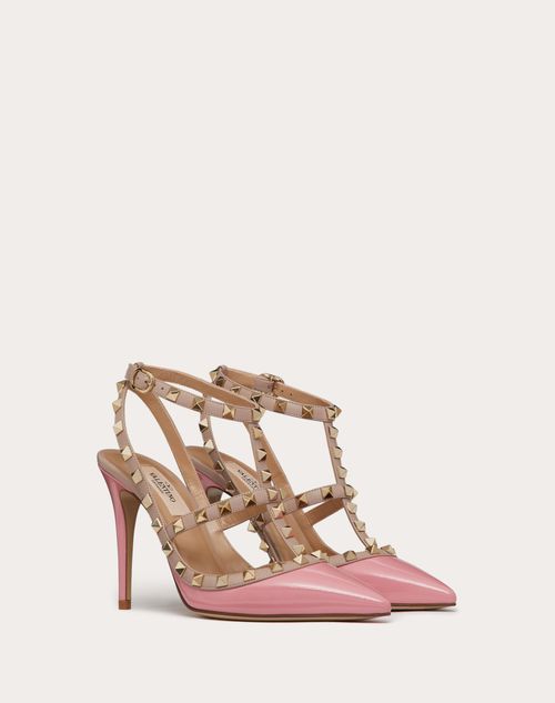 Valentino Garavani - Patent Rockstud Caged Pump 100mm - Candy Rose/poudre - Woman - Gifts For Her