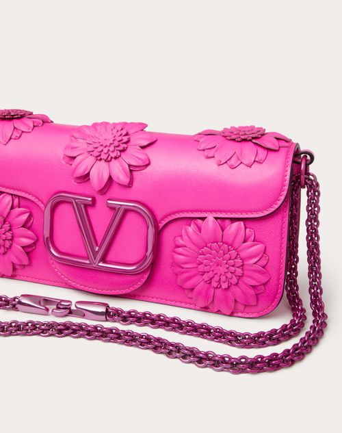 Locò Shoulder Bag With Applique Flowers for Woman in Pink | Valentino