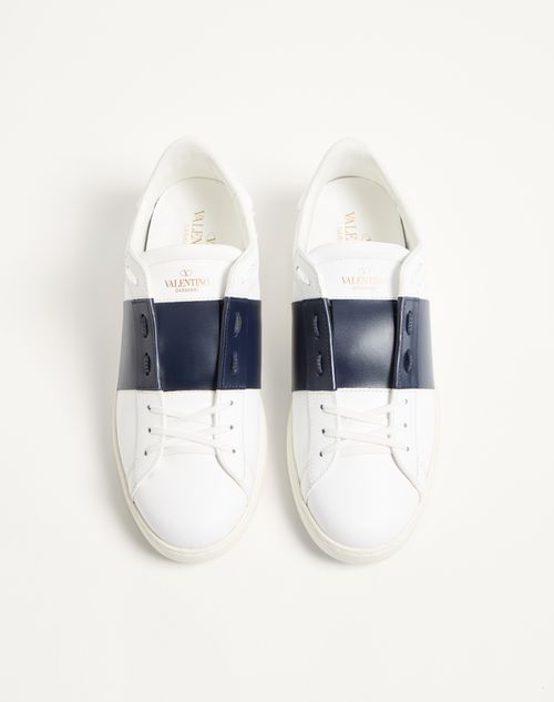 Valentino Garavani - Calfskin Open Sneaker - White/blue - Man - Man