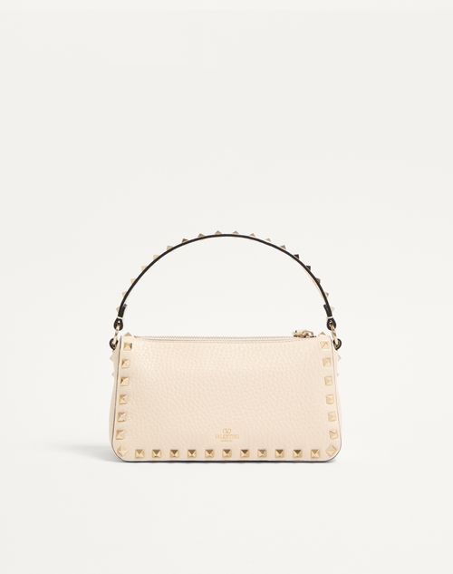 Valentino Garavani - Small Rockstud Grainy Calfskin Crossbody Bag - Light Ivory - Woman - Bags