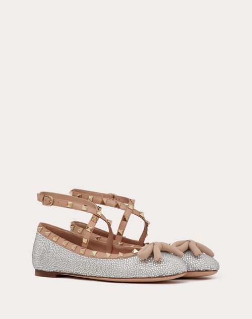 Valentino Garavani - Ballerines Rockstud Ornées De Cristaux - Cristal - Femme - Ballerines