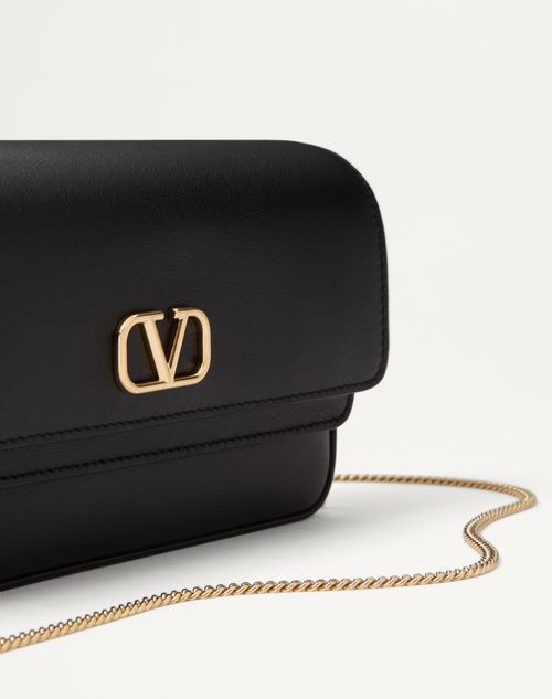 Vlogo Signature Calfskin Mini Bag for Woman in Black Vlogo Signature Calfskin Mini Bag for Woman in Black