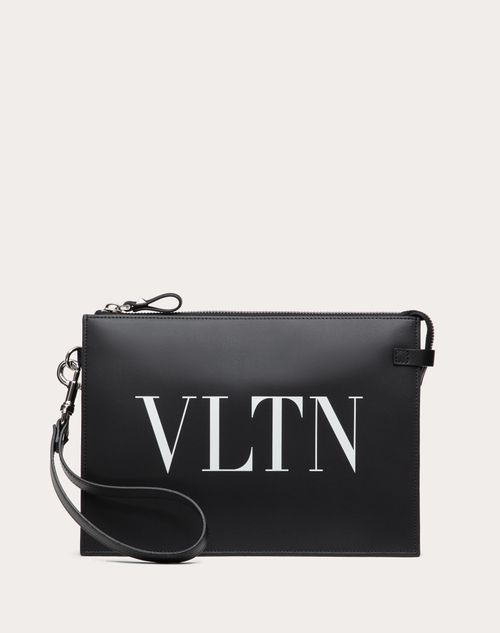 Vltn カーフスキン ポーチ for メンズ インチ ブラック | Valentino JP