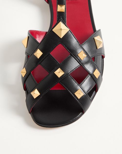 Valentino Garavani - Studdy Kidskin Sandal - Black - Woman - Sandals