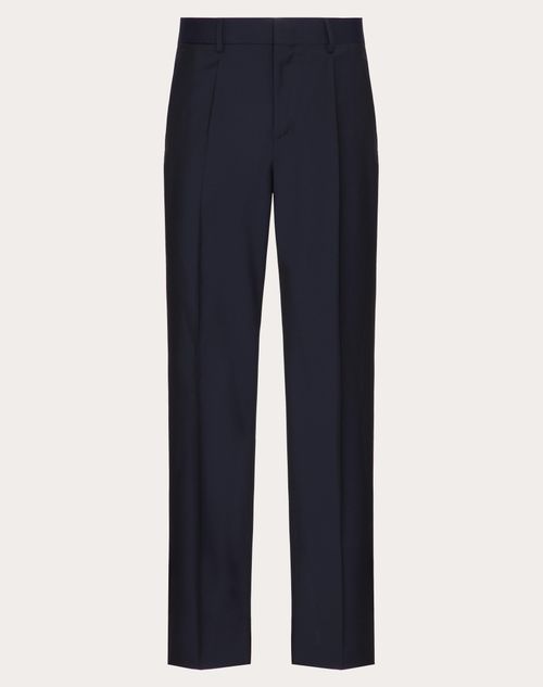 Valentino - Mohair Wool Pants - Dark Blue - Man - Pants And Shorts