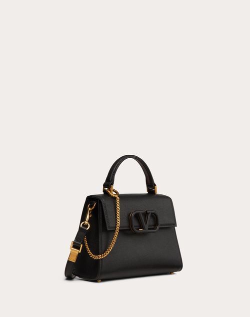 Valentino Garavani - Small Vsling Grainy Calfskin Handbag - Black - Woman - Single Handle Bags