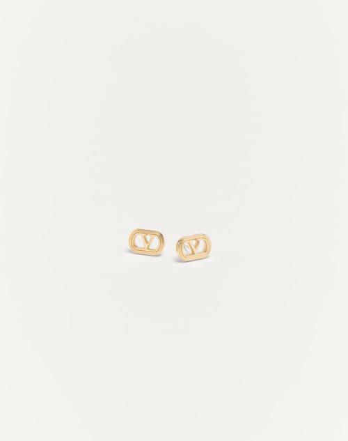 Valentino Garavani - Valentino Ovalette Metal Earrings - Gold - Man - Jewelry
