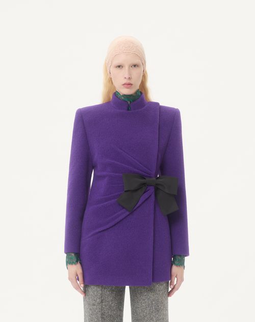 Valentino - Caban En Velours - Violett/schwarz - Frau - Jacken Und Mäntel