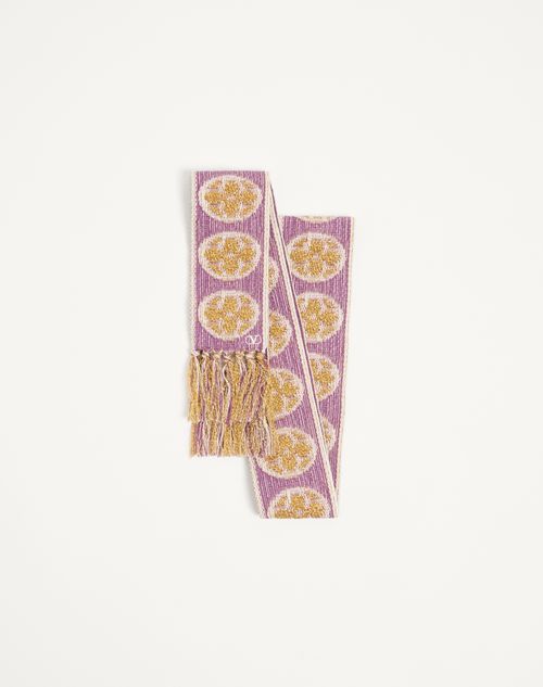 Valentino Garavani - Antibes Scarf With Metallic Fibre - Purple/gold - Woman - Woman