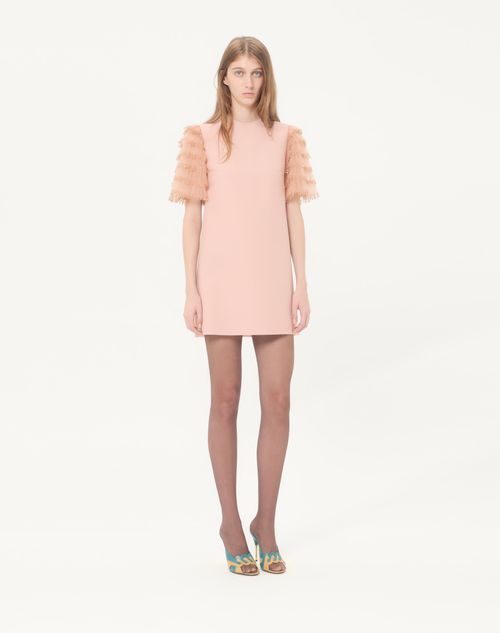 Valentino - Valentino Short Dress In Embroidered Crepe Couture - Vintage Rose - Woman - Dresses