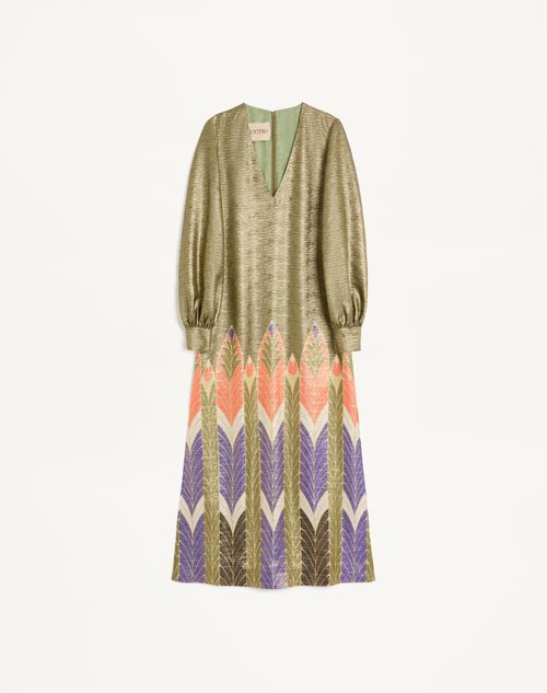 Valentino - Lurex Dress With Voyage Imaginaire Print - Multicolor - Woman - Dresses
