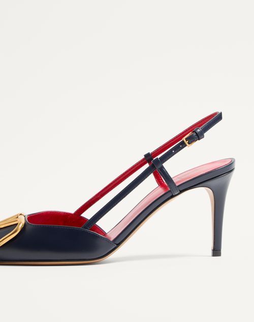 Valentino Garavani - Vlogo Signature Calfskin Slingback Pump 80mm / 3.15 In. - Black - Woman - Pumps