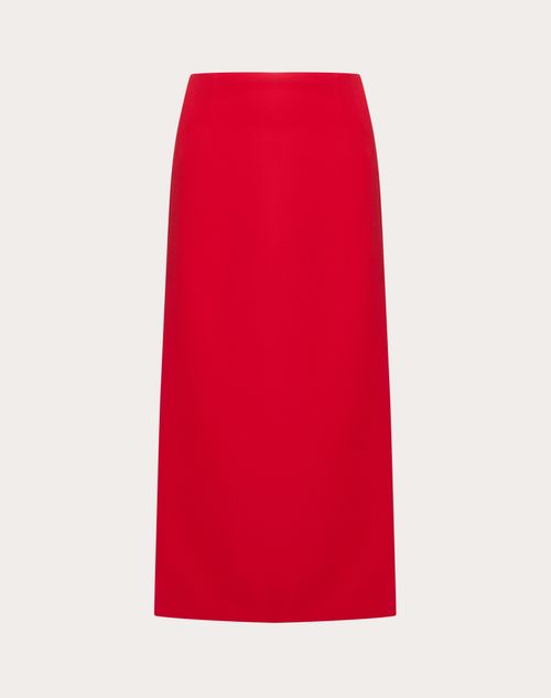 Valentino - Grisaille Midi Skirt - Red - Woman - Skirts