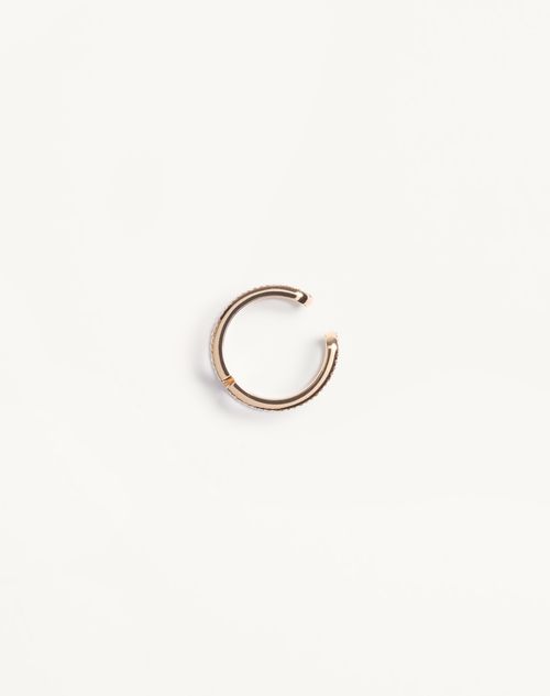 Valentino Garavani - Valentino Vlogo Signature Rhinestone Ring In Metal And Swarovski® Crystals - Gold/crystal - Woman - Jewellery