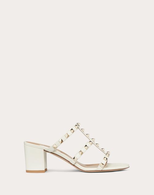 Valentino Garavani - Sandalias De Pala Rockstud De Becerro 60 Mm - Marfil Pálido - Mujer - Sandalias