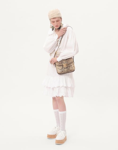 Valentino Garavani - Valentino Garavani 9to5 Python Shoulder Bag - Cream - Woman - Shoulder Bags