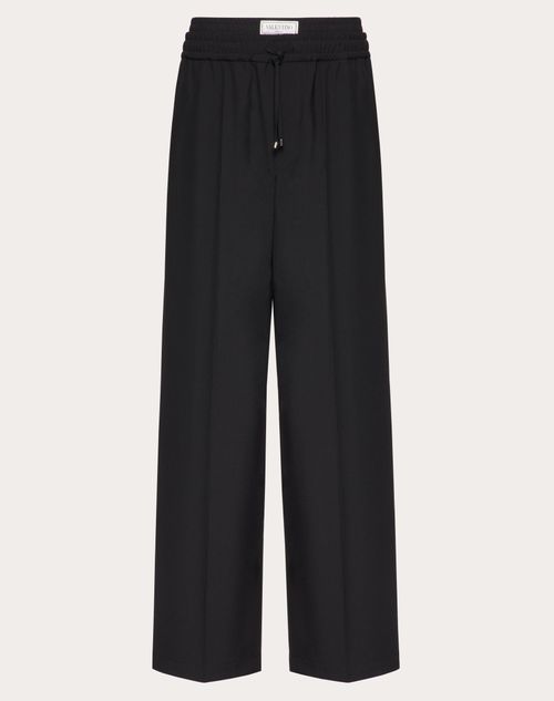 Valentino - Light Wool Trousers - Black - Man - Trousers And Shorts