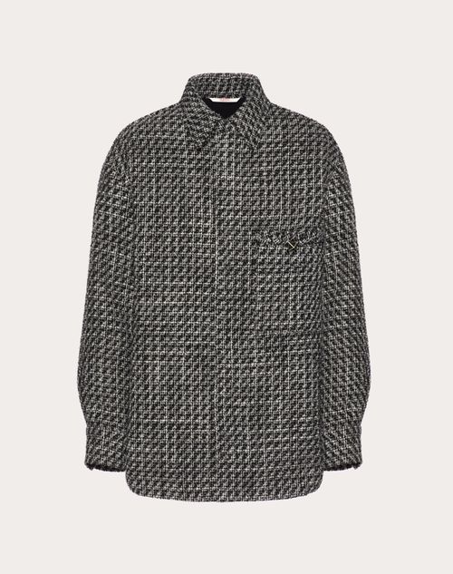 Valentino - Tweed Bouclé Wool Overshirt - Grey - Man - Pea Coats