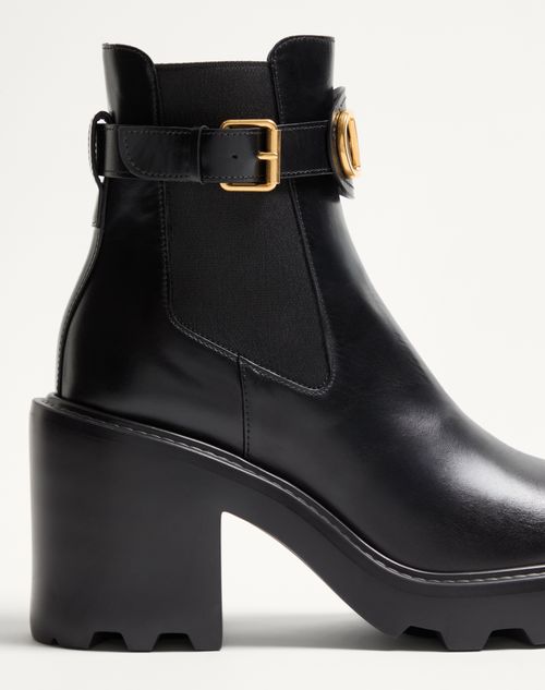 Valentino Garavani - Vlogo Signature Calfskin Beatle 90mm - Black - Woman - Boots