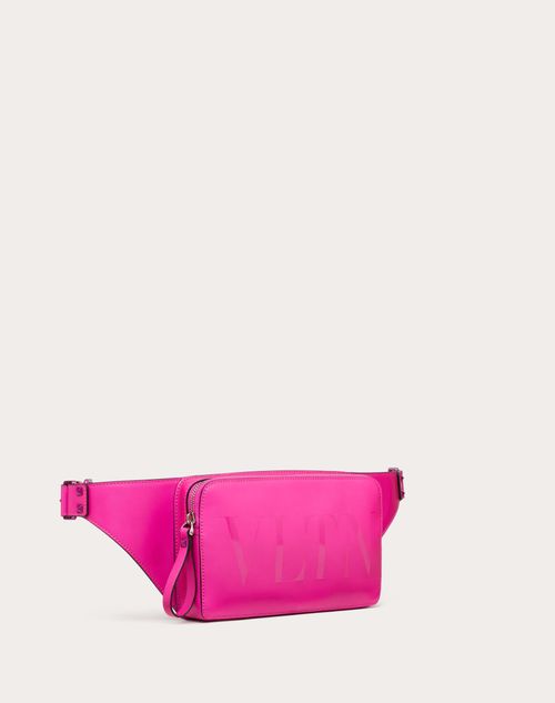 Valentino Garavani - Vltn Leather Belt Bag - Pink Pp - Man - Belt Bags