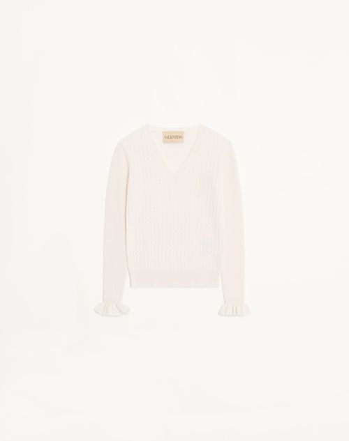 Valentino - Embroidered Cashmere Sweater - Ivory - Woman - Woman Sale
