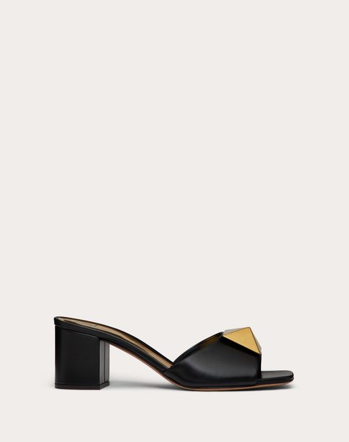 Valentino Garavani - One Stud Calfskin Slide Sandal 60 Mm / 2.4 In. - Black - Woman - Woman Sale