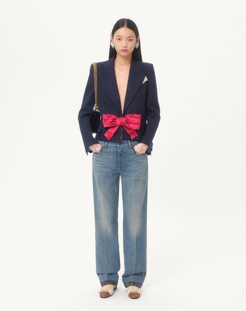Valentino - Viscose Jacket With Bow - Provence Blue - Woman - Shelf - Wrtw Ss25 Rnw - W1 (suiting)