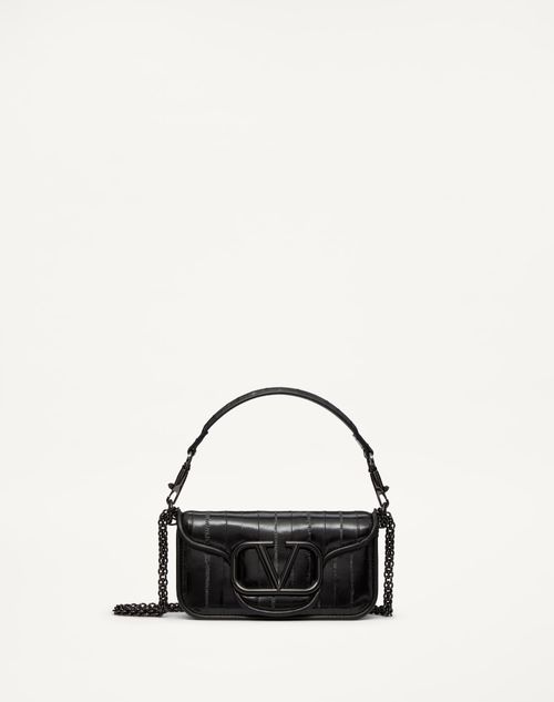 Valentino Garavani - Valentino Garavani Locò Small Shoulder Bag In Eel - Black - Woman - Shoulder Bags