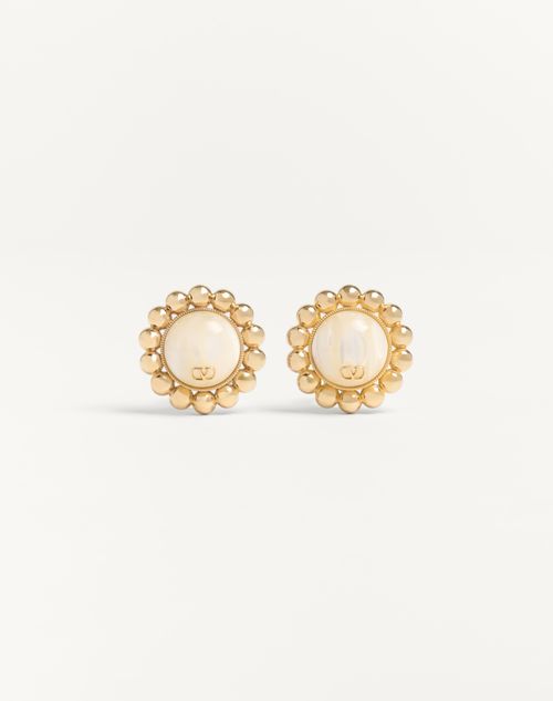 Valentino Garavani - Pas Plus Metal And Pearl Earrings - Multicolour - Woman - New Arrivals