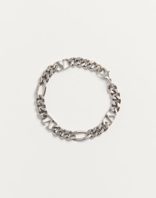 Valentino Garavani - Vlogo Signature Metal Bracelet - Palladium - Man - Jewelry