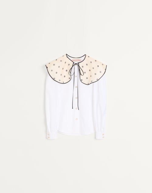 Valentino - Cotton Popeline Shirt - White - Woman - Shirts And Tops