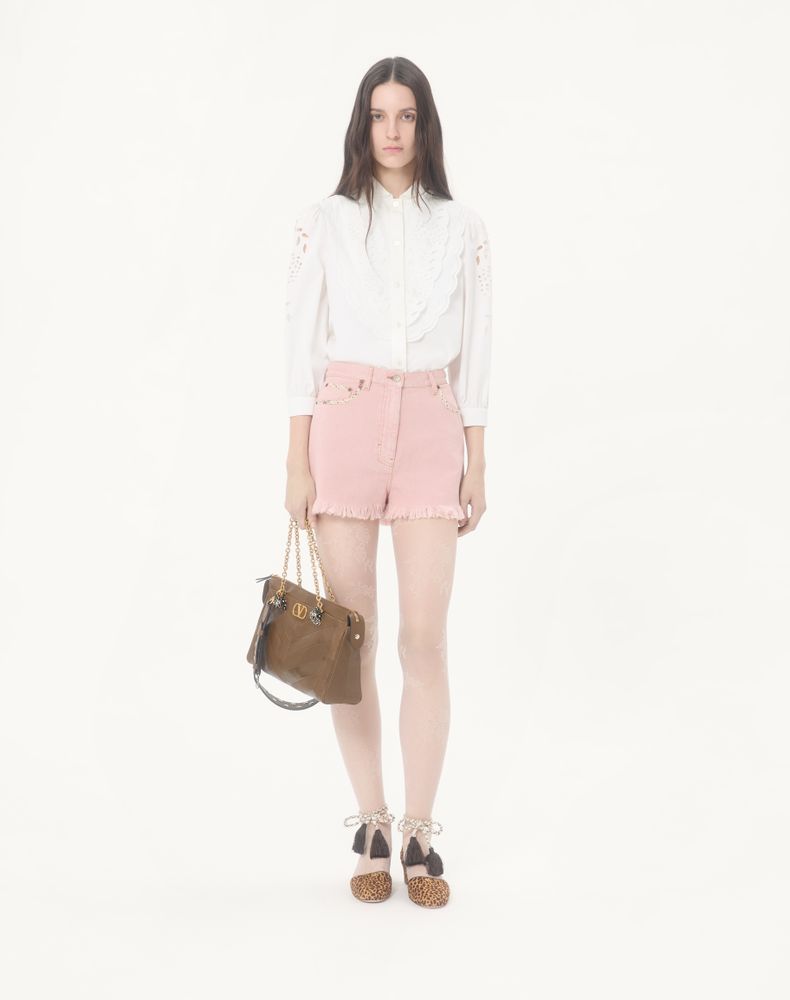Valentino Embroidered Poplin Shirt Woman White 48