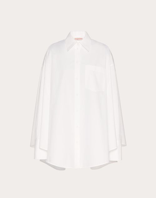 Valentino - Chemise En Popeline Tailleur - Blanc - Femme - Chemises Et Tops