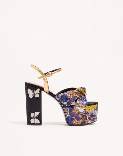 Valentino Garavani - Sandalo Con Plateau Crasher In Tessuto Jacquard Après L'hiver 125mm - Multicolor - Donna - Sandali