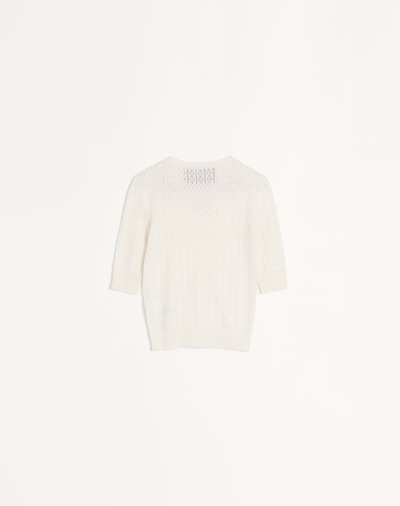 Valentino Embroidered Cotton Top Woman Ivory M