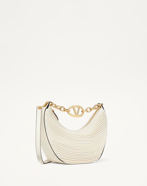 Valentino Garavani - Small Vlogo Moon Hobo Bag In Nappa Leather With Chain - Ivory - Woman - Woman Bags & Accessories Sale