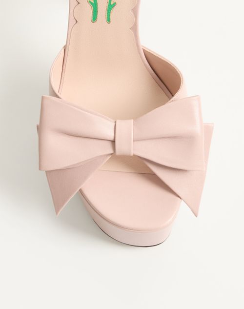 Valentino Garavani - Bowow Kidskin Platform Sandal With Bow Detail 130mm - Pink - Woman - Sandals