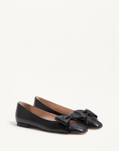 Valentino Garavani - Bowow Kidskin Ballerina - Black - Woman - Ballerinas