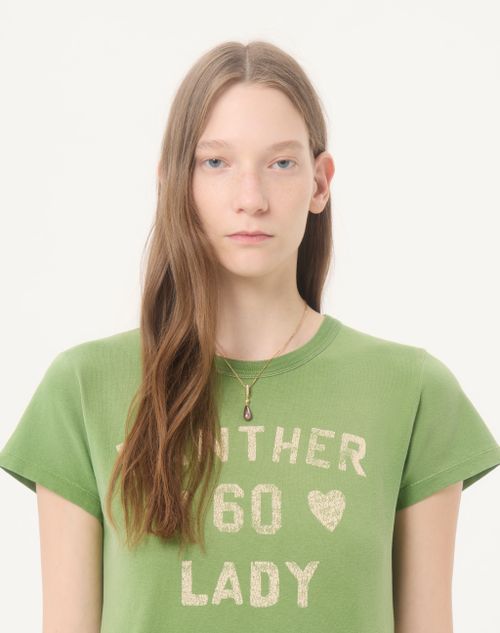 Valentino - T-shirt En Coton Imprimé - Laurier/bouleau - Femme - T-shirts Et Sweat-shirts