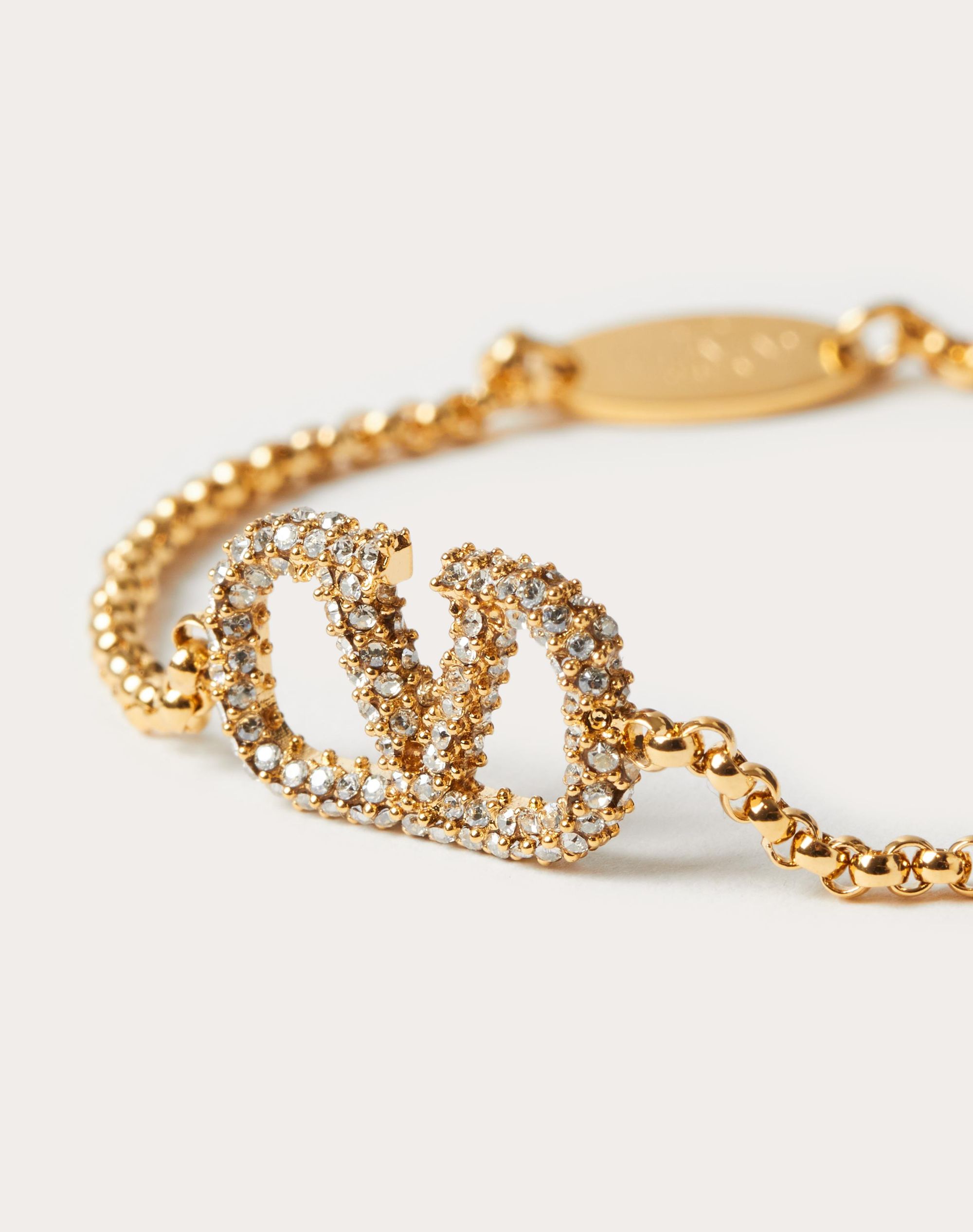 Vロゴ シグネチャー メタル X スワロフスキー®クリスタル ブレスレット  