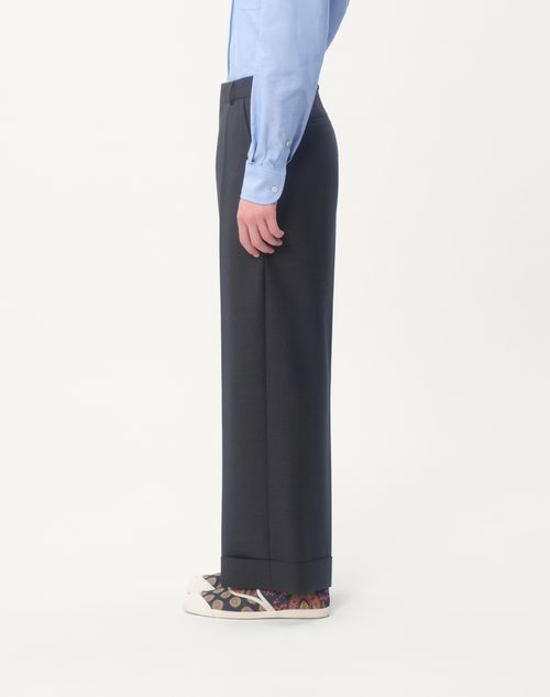 ターンアップ付き ウール ギャバジン パンツ for メンズ インチ ターンアップ付き ウール ギャバジン パンツ for メンズ インチ