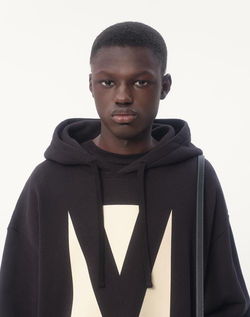 Cotton Hooded Sweatshirt With Chez Valentino Print for Man Cotton Hooded Sweatshirt With Chez Valentino Print for Man