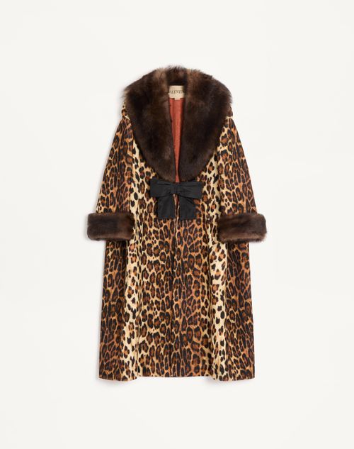 Valentino - 포브 에클라 스포티드 울 클로스 코트 - 애니멀리에 - 여성 - 코트 / 아우터웨어