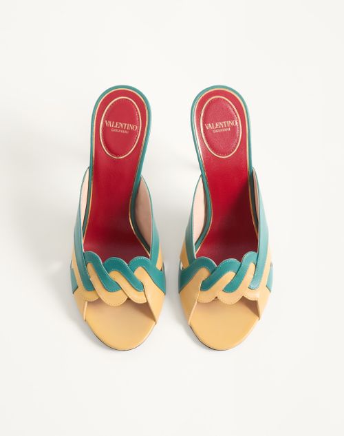 Valentino Garavani - Éoline Kidskin Slide Sandal 105mm - Green/ochre - Woman - Sandals